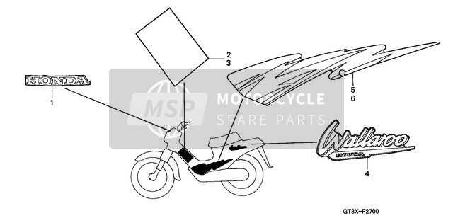 Honda PK50M 1999 Stripe/Mark for a 1999 Honda PK50M